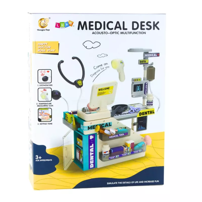 LEAN TOYS Conjunto de Dentista e Farmacêutico com Luz e Som Acessórios 51 Peças