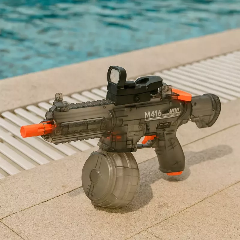 LEAN TOYS Pistola de Água Elétrica M416 com Visor Iluminado 450 ml 8-10 m
