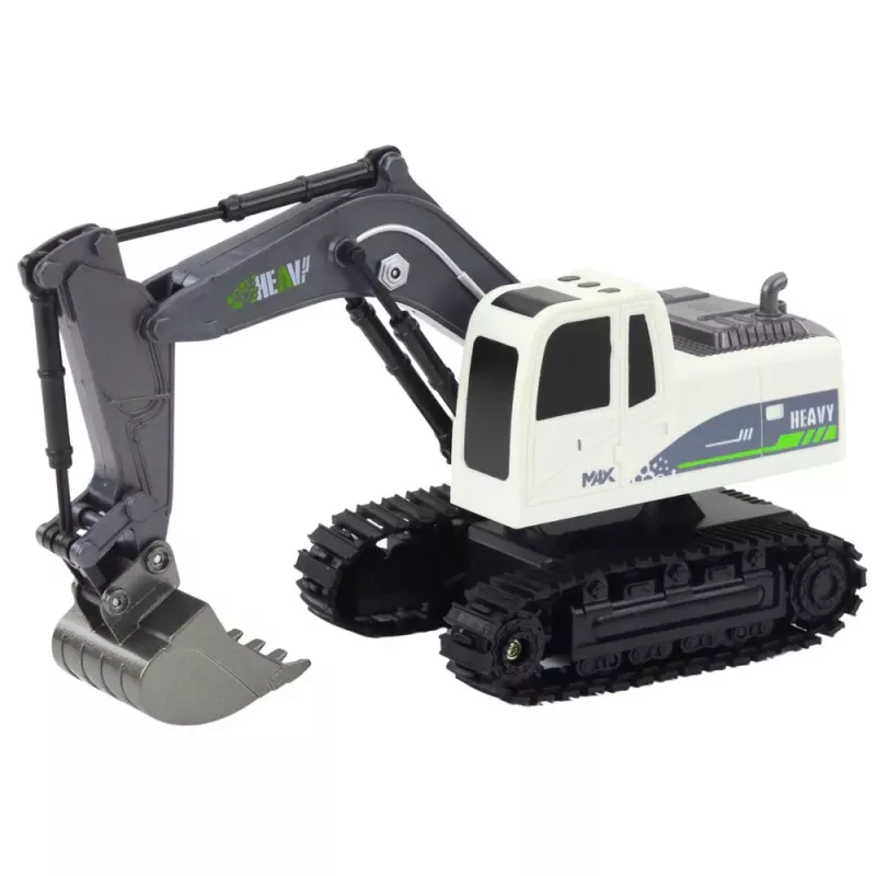 LEAN TOYS Escavadora Crawler RC Telecomandada com Luz e Som, Branco, Escala 1:24