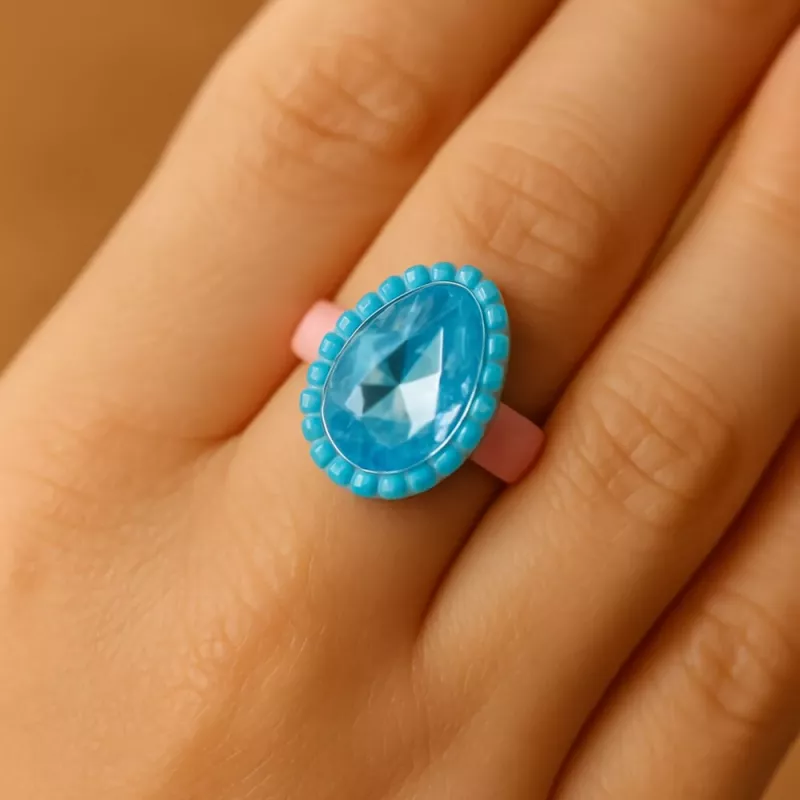 LEAN TOYS Conjunto de Beleza Anéis para Crianças Diamantes Coloridos 50 unid.
