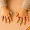 LEAN TOYS Conjunto de Beleza Anéis para Crianças Diamantes Coloridos 50 unid.