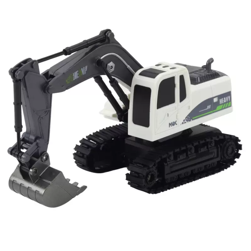LEAN TOYS Escavadora Crawler RC Telecomandada com Luz e Som, Branco, Escala 1:24
