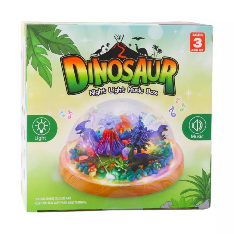 LEAN TOYS Conjunto Criativo Terrário de Dinossauro DIY com Luz Noturna de Cúpula