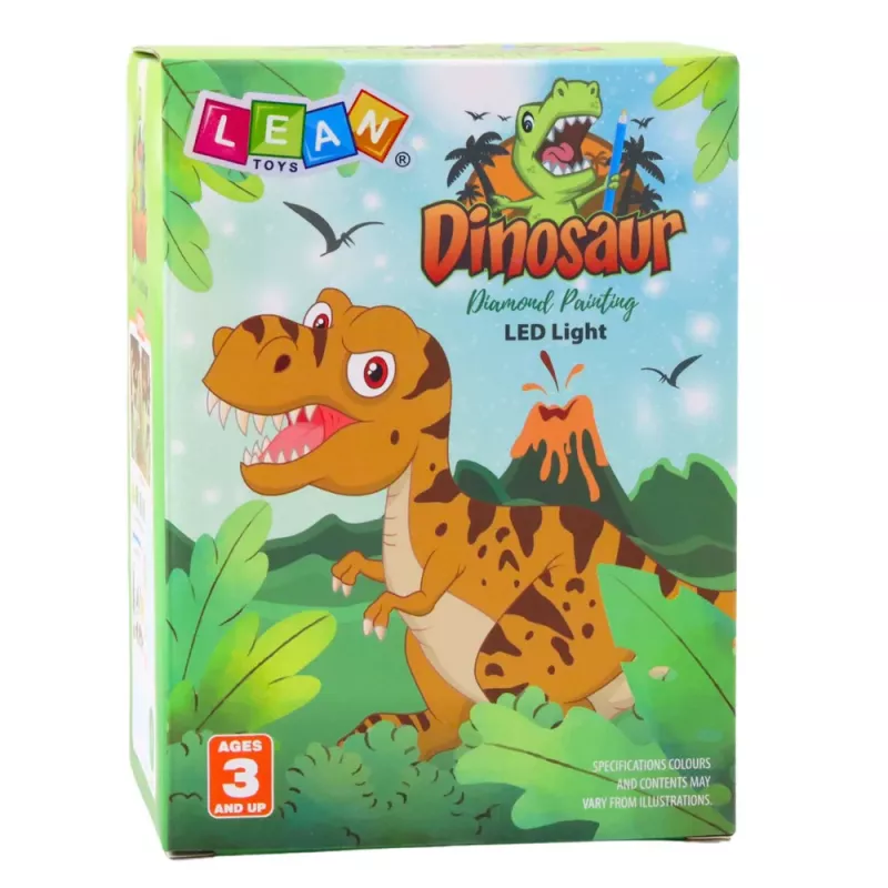 LEAN TOYS Conjunto Criativo Dinossauros em Frasco Luz Noturna Telecomando DIY