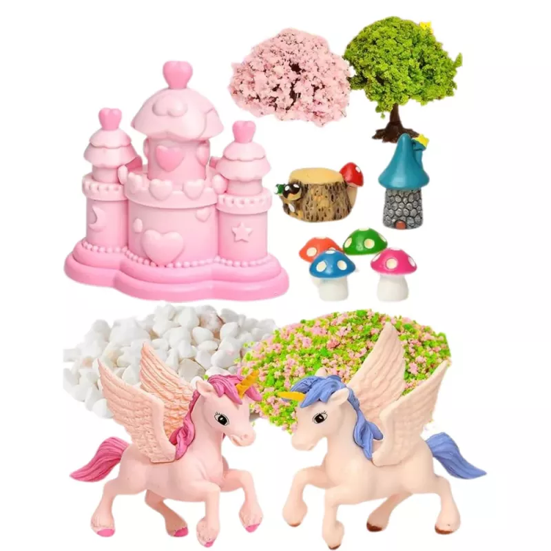 LEAN TOYS Conjunto Criativo Terrário Unicórnios Luz Noturna Controlo de Voz DIY