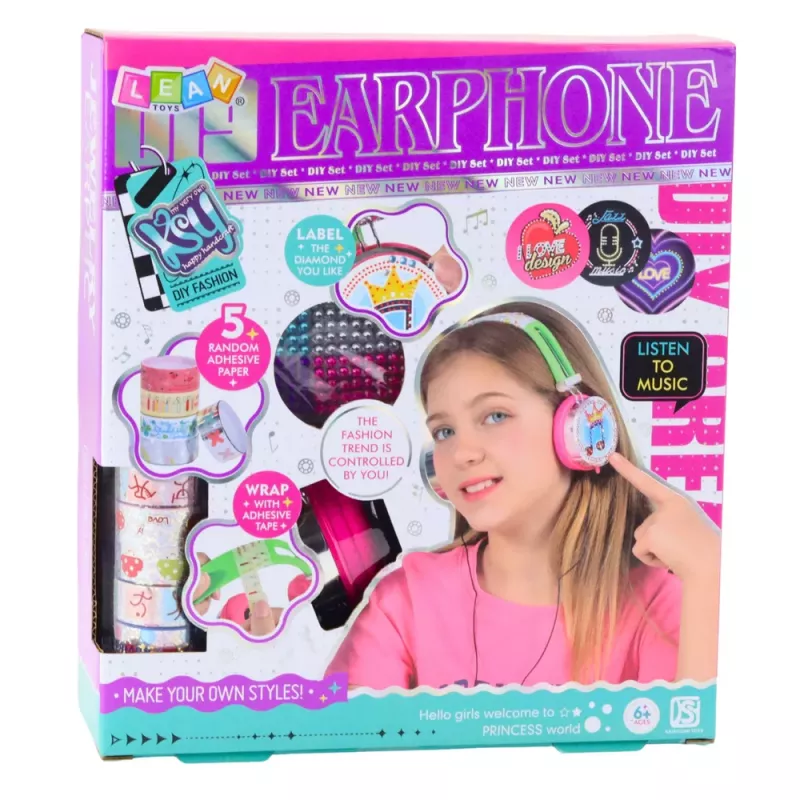 LEAN TOYS Auscultadores com Fios DIY Conjunto Criativo para Decorar
