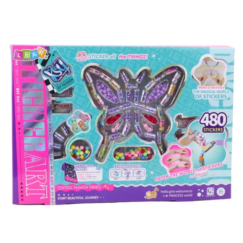 LEAN TOYS Conjunto Criativo de Criação de Joias Contas 480 Autocolantes