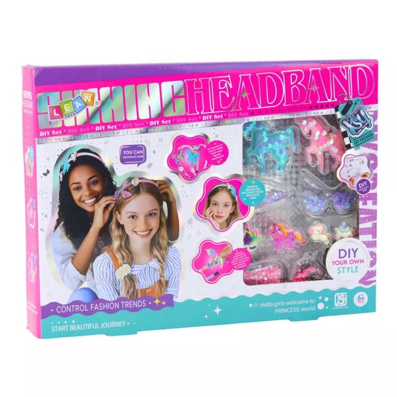 LEAN TOYS Conjunto Criativo DIY para Criar Diademas de Unicórnio com Decorações Brilhantes