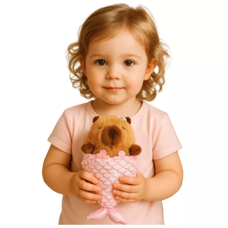 LEAN TOYS Peluche Capivara Sereia Rosa 28cm