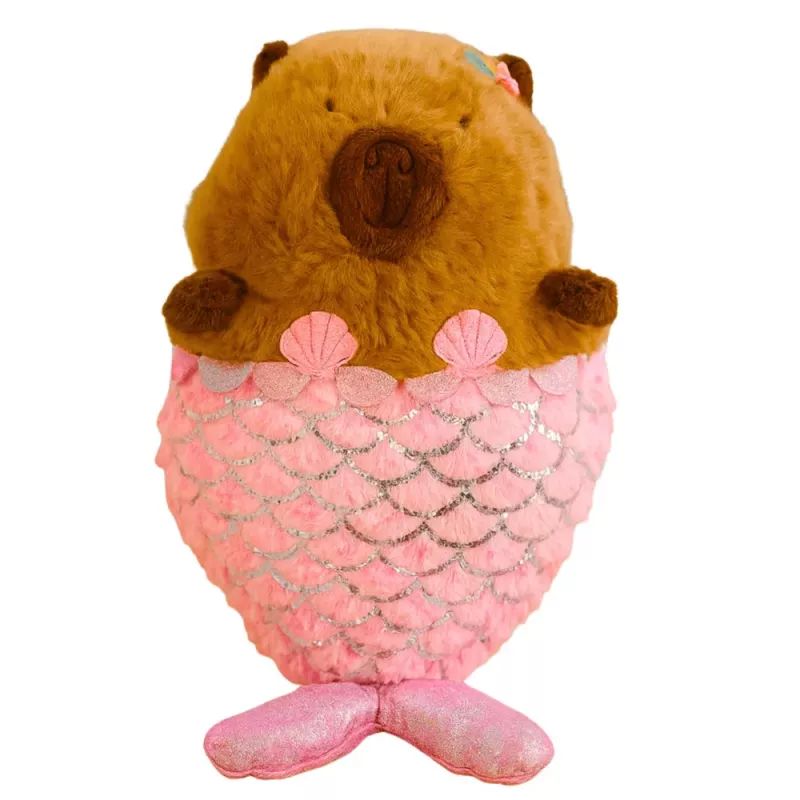 LEAN TOYS Peluche Capivara Sereia Rosa 28cm
