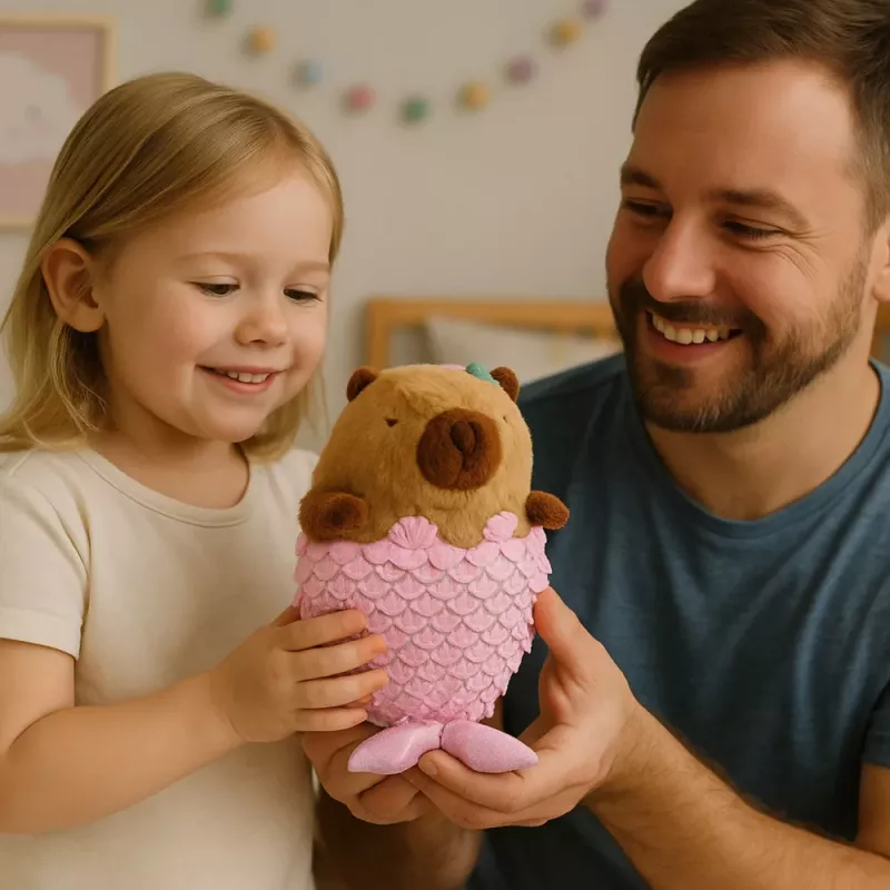 LEAN TOYS Peluche Capivara Sereia Rosa 28cm