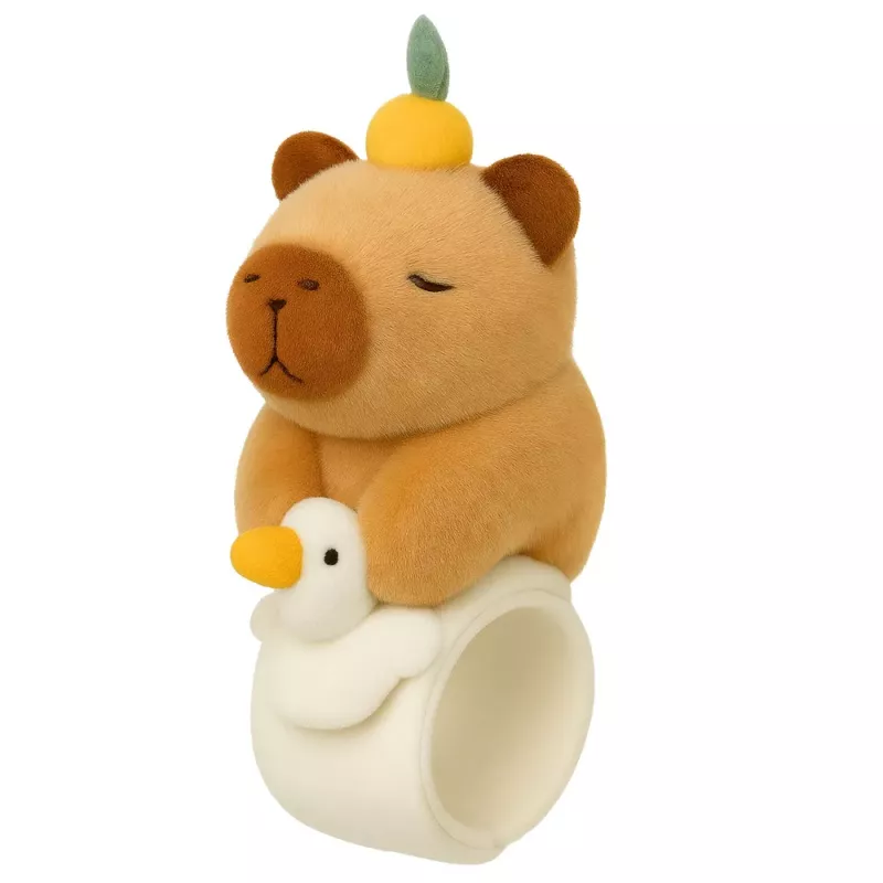 LEAN TOYS Pulseira de peluche auto-ajustável Ganso com Capivara