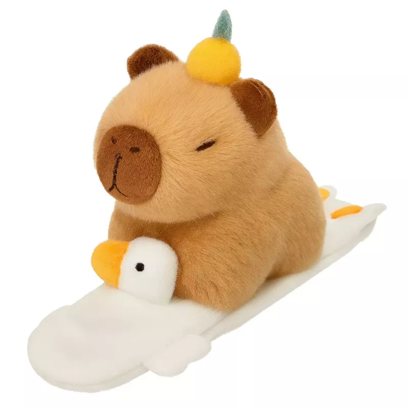 LEAN TOYS Pulseira de peluche auto-ajustável Ganso com Capivara