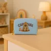 LEAN Carteira de dois compartimentos com porta-cartões Capivara Azul 12,5 x 8,5 cm