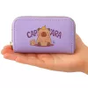 LEAN Carteira de dois compartimentos com porta-cartões Capivara Roxo 12,5 x 8,5 cm