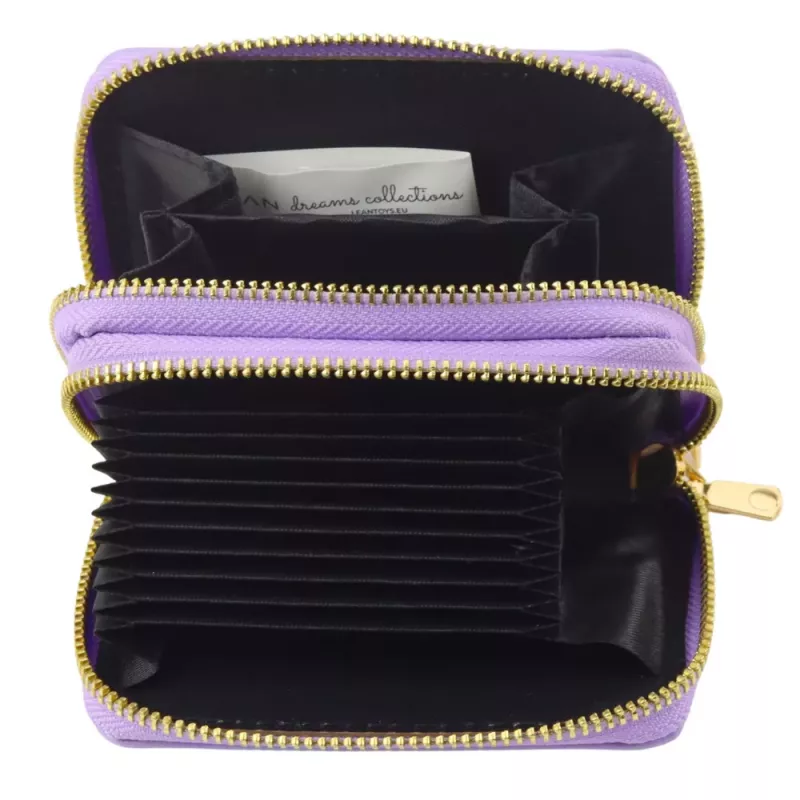LEAN Carteira de dois compartimentos com porta-cartões Capivara Roxo 12,5 x 8,5 cm