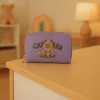 LEAN Carteira de dois compartimentos com porta-cartões Capivara Roxo 12,5 x 8,5 cm