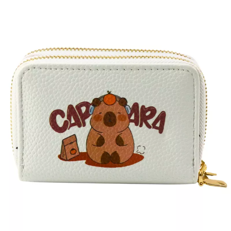 LEAN Carteira de dois compartimentos com porta-cartões Capivara Branco 12,5 x 8,5 cm
