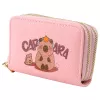LEAN Carteira de dois compartimentos com porta-cartões Capivara Rosa 12,5 x 8,5 cm