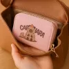 LEAN Carteira de dois compartimentos com porta-cartões Capivara Rosa 12,5 x 8,5 cm