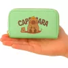 LEAN Carteira de dois compartimentos com porta-cartões Capivara Verde 12,5 x 8,5 cm