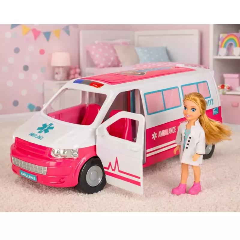 LEAN TOYS Hospital Móvel Ambulância 2 em 1 Boneca Médica com Acessórios Médicos