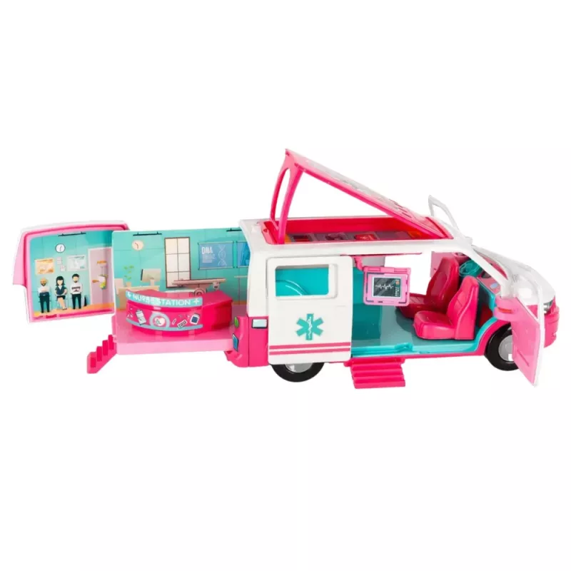 LEAN TOYS Hospital Móvel Ambulância 2 em 1 Boneca Médica com Acessórios Médicos