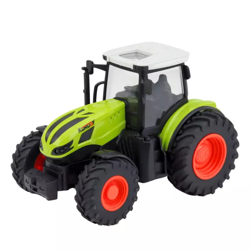 LEAN TOYS Trator com comando RC e enfardadeira, trator agrícola 1:24