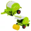 LEAN TOYS Trator com comando RC e enfardadeira, trator agrícola 1:24