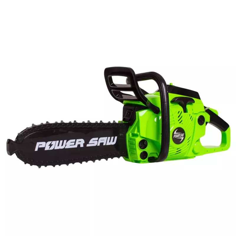 LEAN TOYS Motosserra de brincar para crianças com luz e som Verde