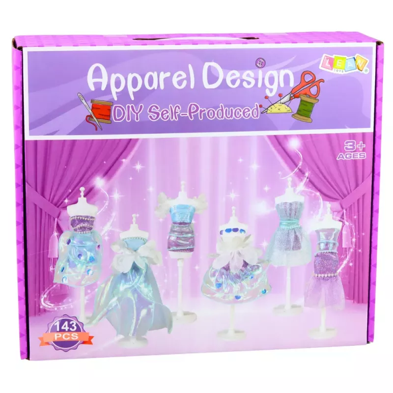 LEAN TOYS Conjunto de costura de vestido de boneca DIY Little Fashion Designer 143 peças