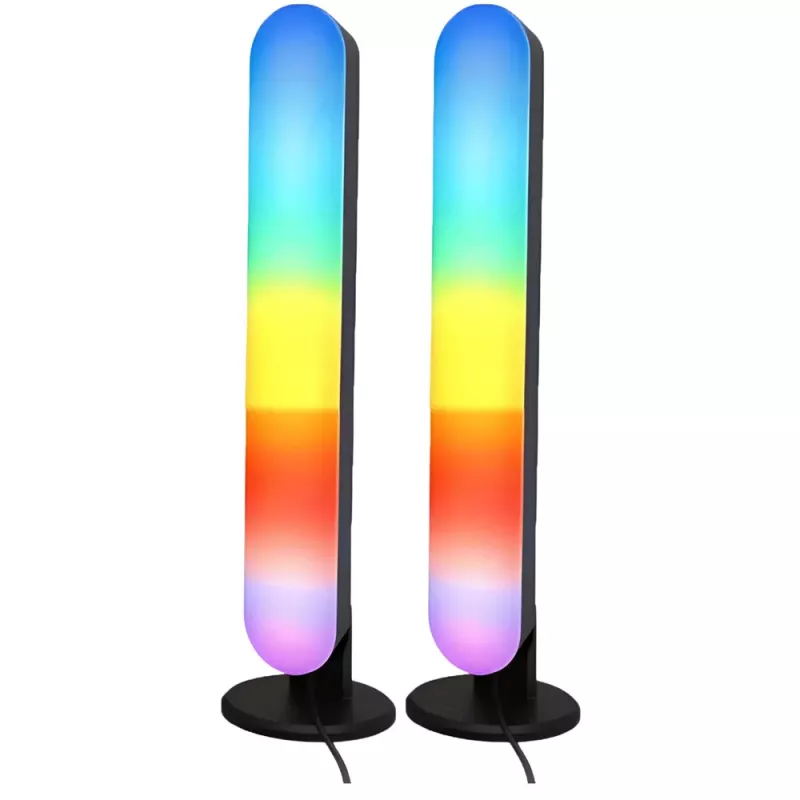 LEAN Conjunto de 2 candeeiros de secretária gaming LED RGB ambiente com comando
