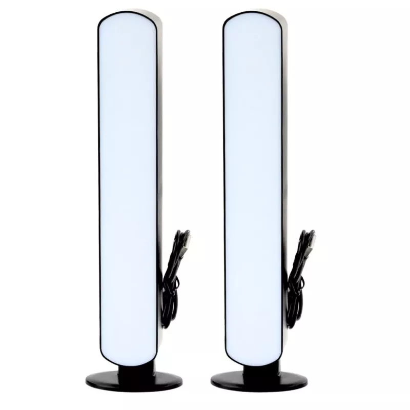 LEAN Conjunto de 2 candeeiros de secretária gaming LED RGB ambiente com comando