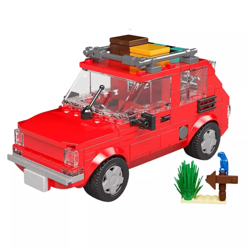 LEAN TOYS Conjunto de blocos de construção Carro Fiat 126 Maluch com atrelado 393 peças