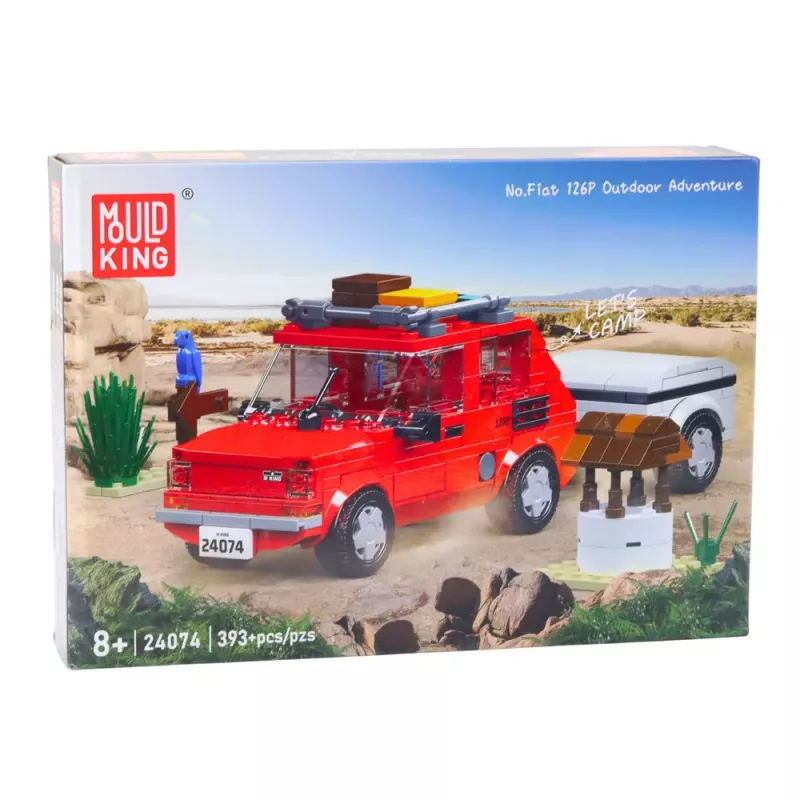 LEAN TOYS Conjunto de blocos de construção Carro Fiat 126 Maluch com atrelado 393 peças