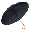 LEAN Guarda-chuva automático grande com proteção para os braços 24 varetas Preto 115 cm