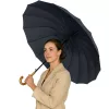 LEAN Guarda-chuva automático grande com proteção para os braços 24 varetas Preto 115 cm