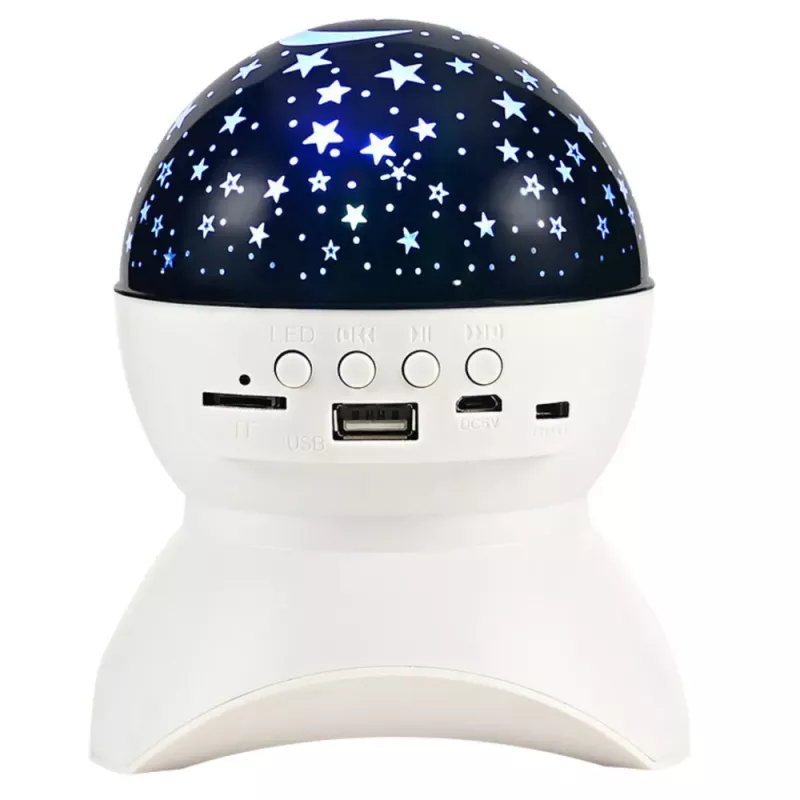 LEAN Candeeiro de noite Projetor de estrelas 3 em 1 Altifalante LED Bluetooth Branco