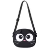 LEAN TOYS Bolsa de gato com bolso com fecho e alça ajustável Preto 21 x 16 cm