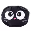 LEAN TOYS Bolsa de gato com bolso com fecho e alça ajustável Preto 21 x 16 cm