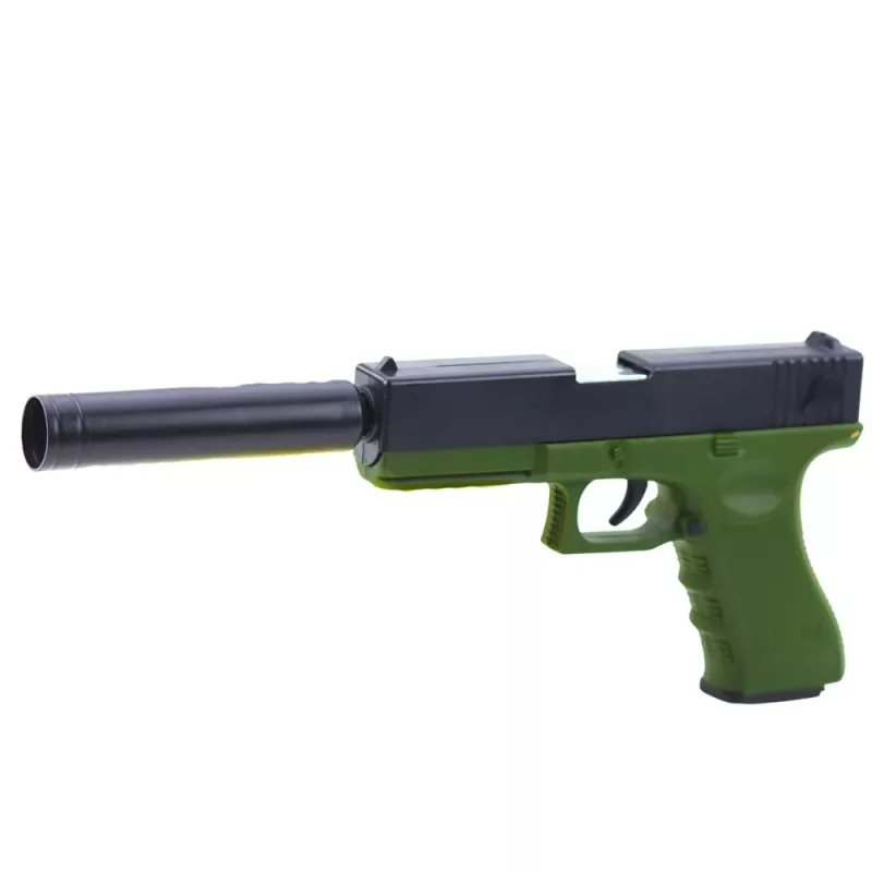 LEAN TOYS Pistola de brincar com cartuchos de espuma e invólucros Verde - pack de 100