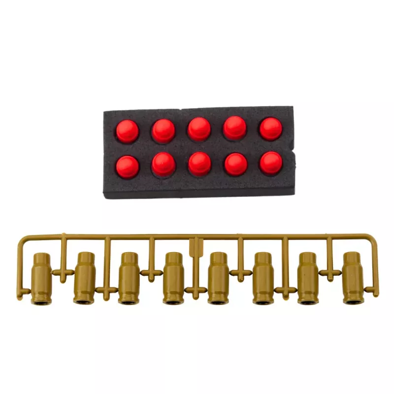 LEAN TOYS Pistola de brincar com cartuchos de espuma e invólucros Verde - pack de 100