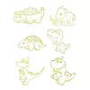 LEAN TOYS Conjunto criativo DIY Pintura em vidro Porta-chaves Dinossauro marcadores 6 unid.