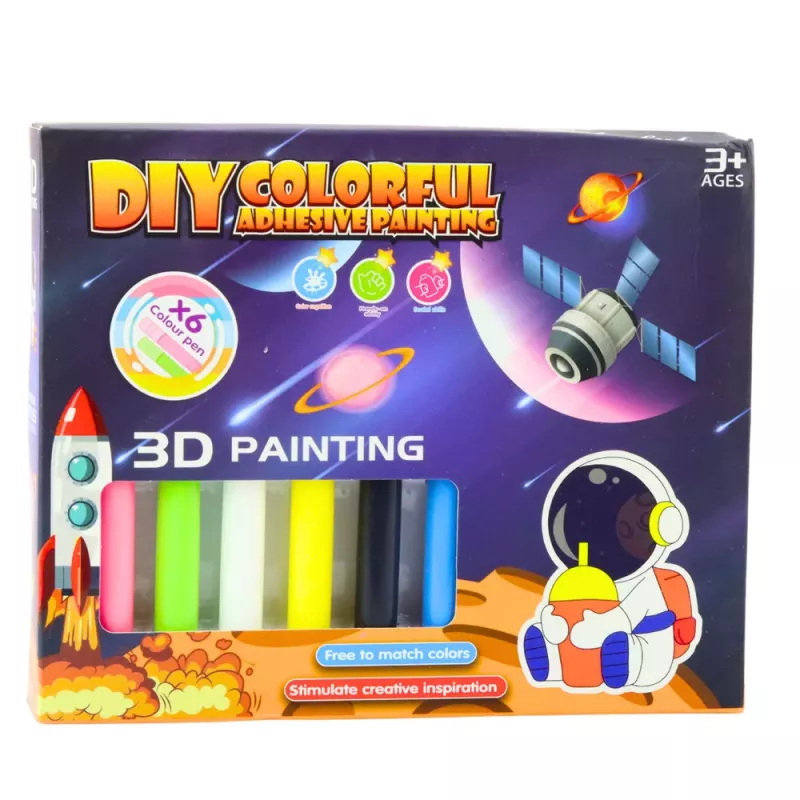 LEAN TOYS Conjunto de pintura espacial 3D DIY - 12 porta-chaves, 6 cores, acrílico, gesso, a partir dos 6 anos