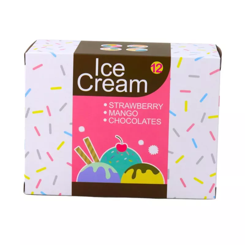 LEAN TOYS Conjunto de doces Gelado para crianças, caixa com colher de gelado, 14 peças