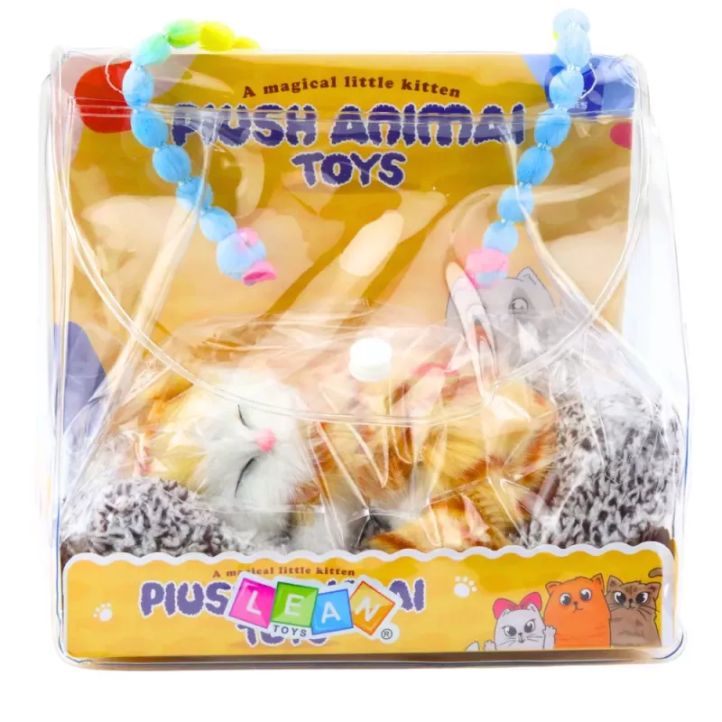 LEAN TOYS Gato ruivo a dormir em almofada Figura com sons de saco de pelo