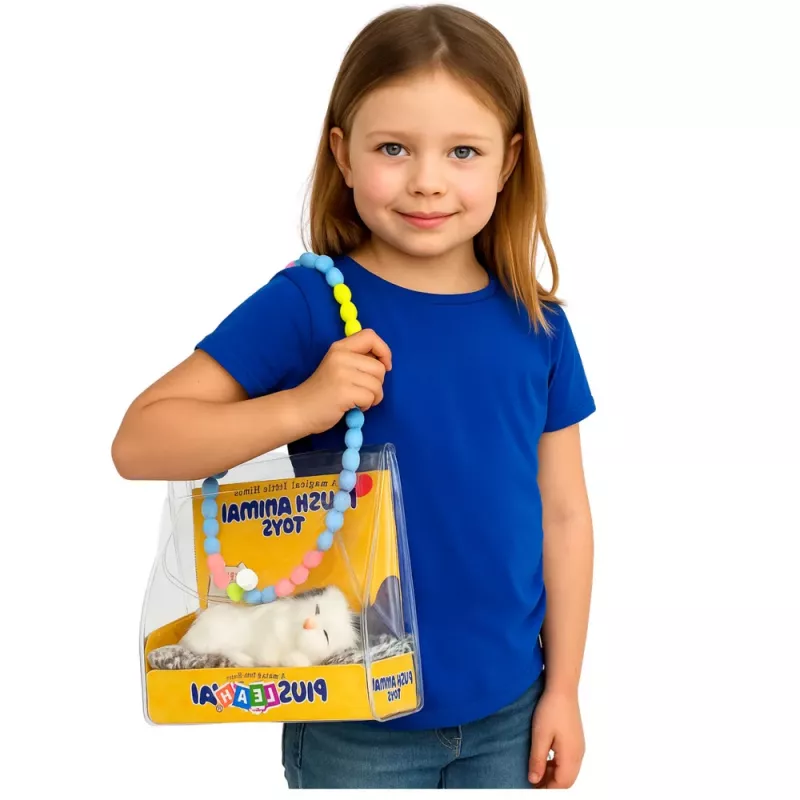 LEAN TOYS Gato branco a dormir em almofada Figura com saco de pelo e sons