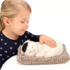 LEAN TOYS Gato branco a dormir em almofada Figura com saco de pelo e sons