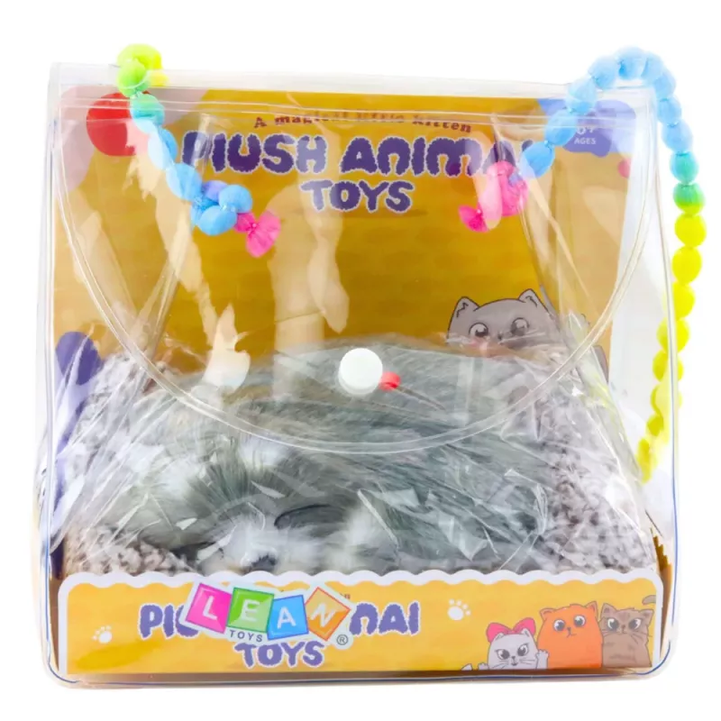 LEAN TOYS Figura de Husky a dormir numa almofada com bolsa de pelo e sons