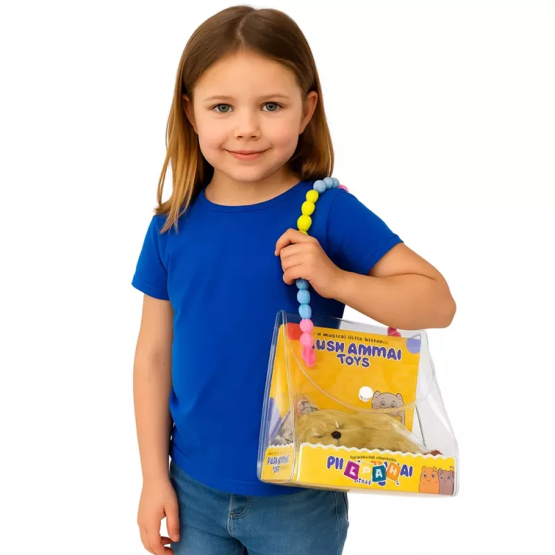 LEAN TOYS Figura de Labrador a dormir numa almofada com pelo e bolsa transparente com sons
